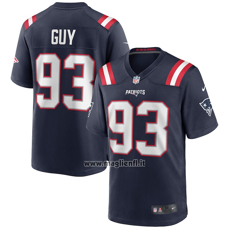 Maglia NFL Game New England Patriots Lawrence Guy Blu
